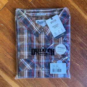 NWT Duluth Trading Co Men's 2XL Flannel Shirt - Brown, Blue, Red